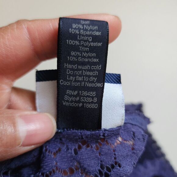 Daytrip Bralette Small Blue Lace Wireless Adjustable Pullover Criss-cross Back - Picture 8 of 12